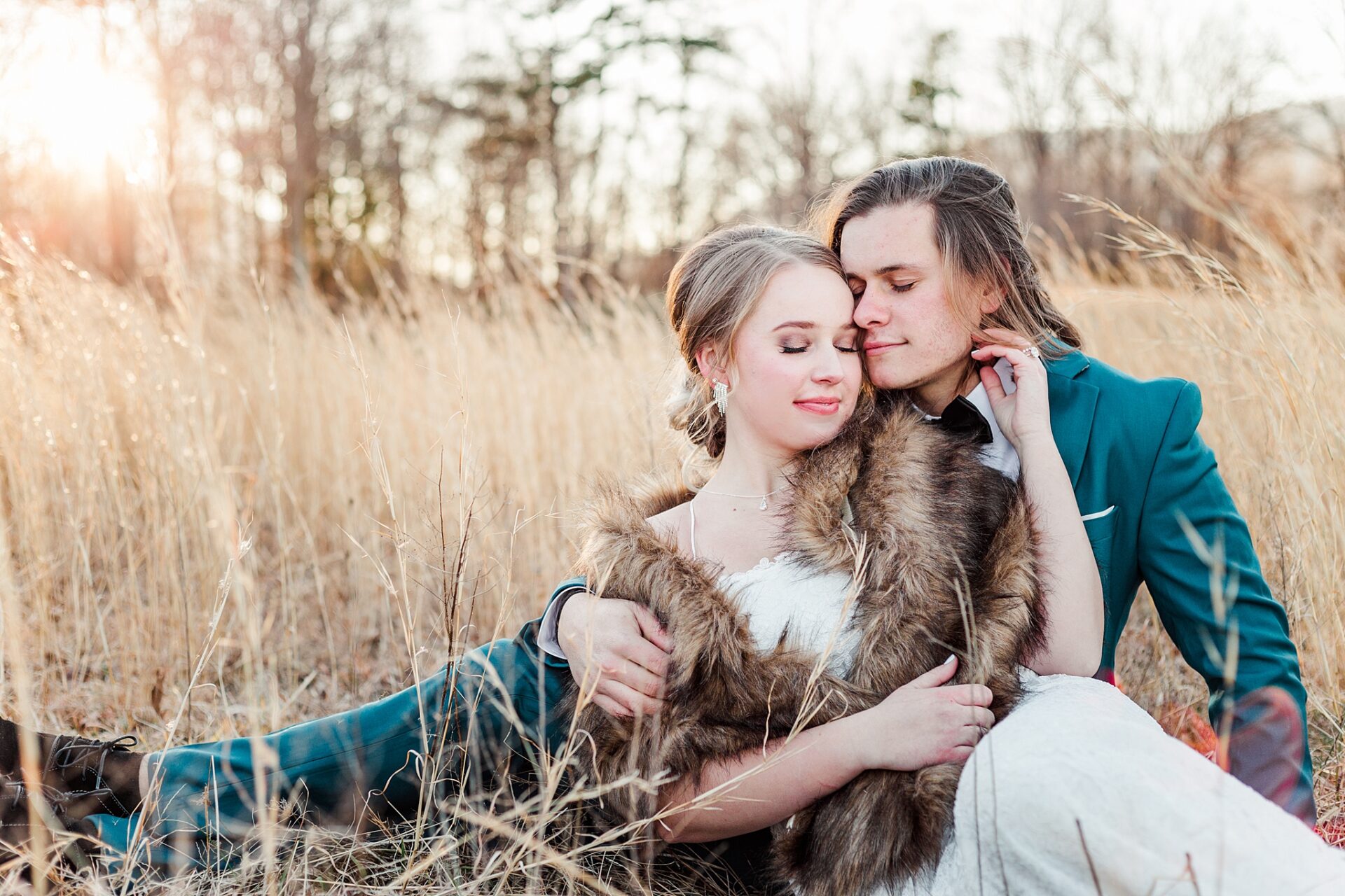 Asheville Wedding Photographer Couple in tall grass