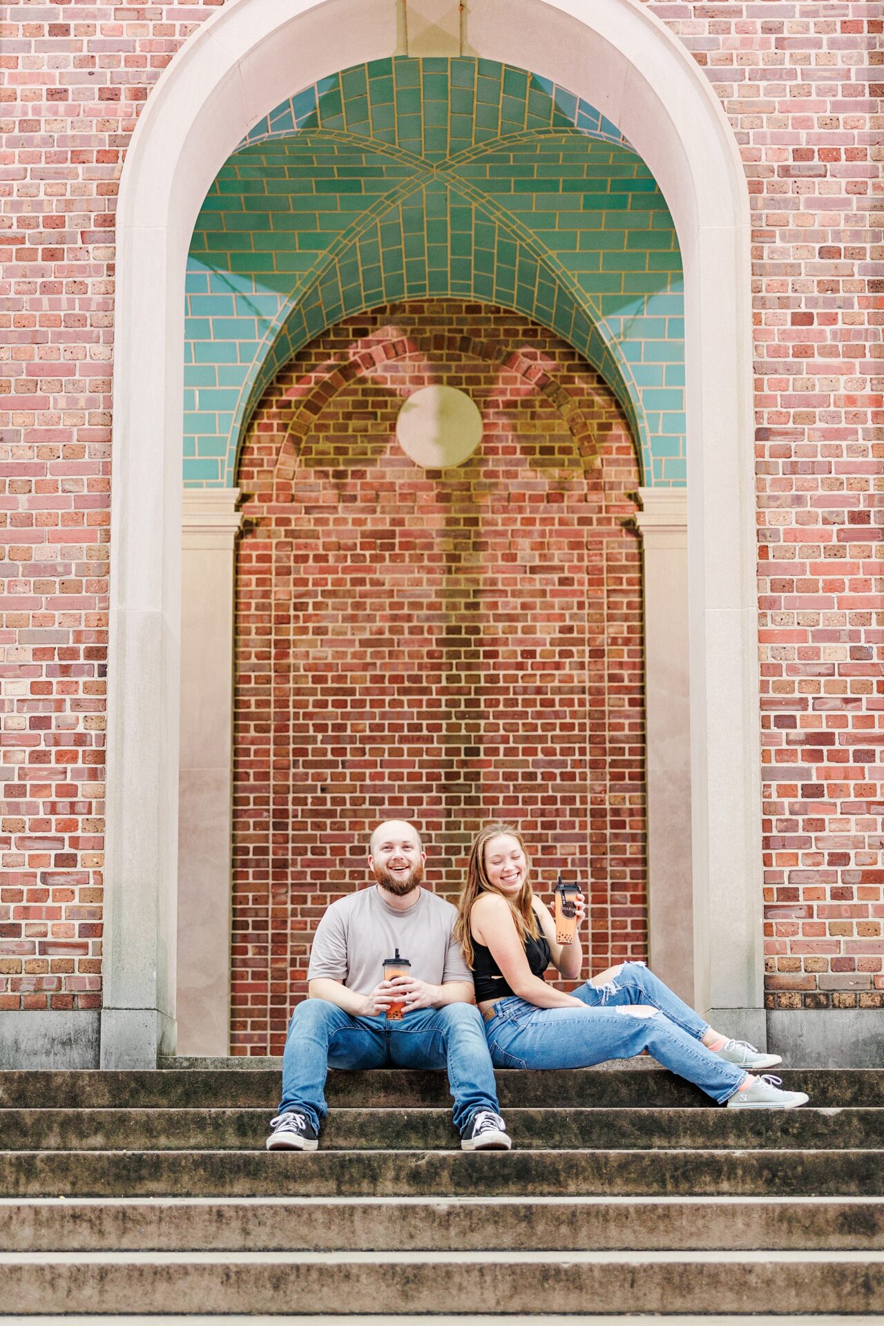 UNC Chapel Hill engagement session in the rain